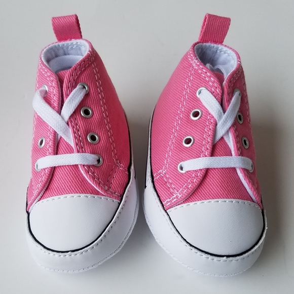Converse All Star Pink Size 2 Crib - Picture 1 of 7